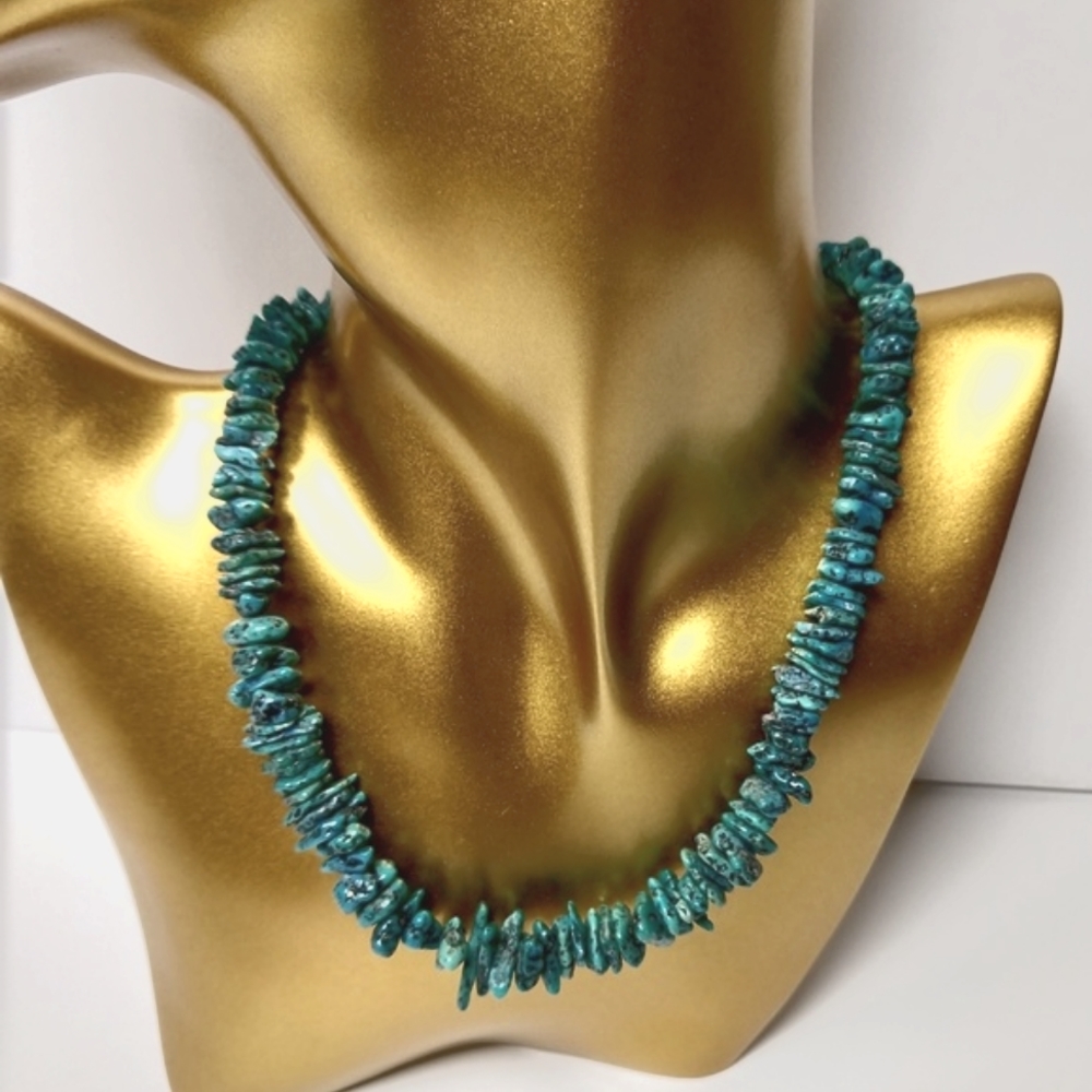 Southwest turquoise nugget choker necklace western native style